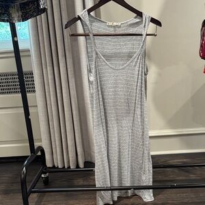 Joie Soft Gray Striped Sleeveless Dress